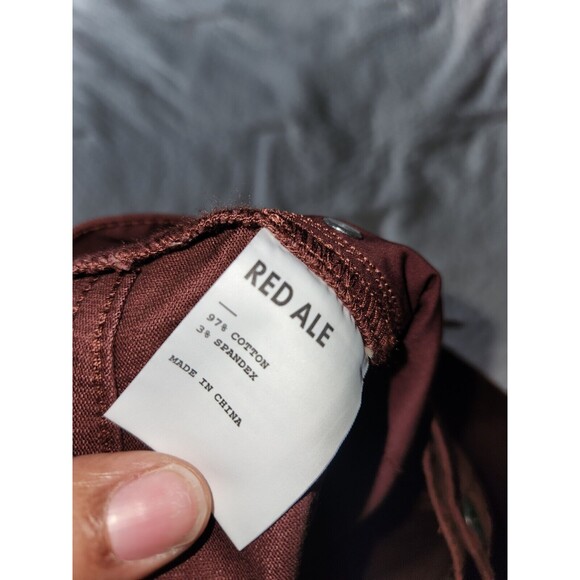 NWT Red Ale By Alesbury Men's Slim Fit Bedford Cord Pants 38/30 Burgundy - Picture 4 of 7